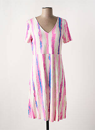 Robe mi-longue manches courtes manches courtes rose TOM TAILOR femme