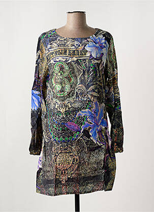 Robe courte manches longues manches longues vert DESIGUAL femme