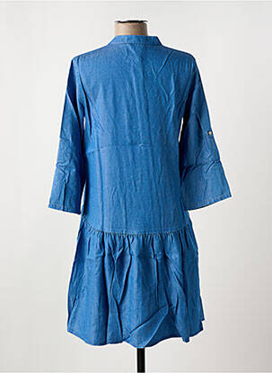 Robe courte coupe évasée manches longues bleu SALSA femme