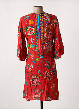 Robe mi-longue manches 3/4 manches 3/4 rouge DESIGUAL femme