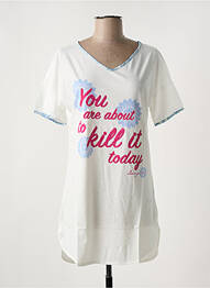 Chemise de nuit col v blanc DESIGUAL femme