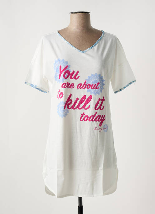 Chemise de nuit blanc DESIGUAL pour femme