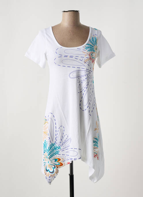 Robe mi-longue blanc DESIGUAL pour femme