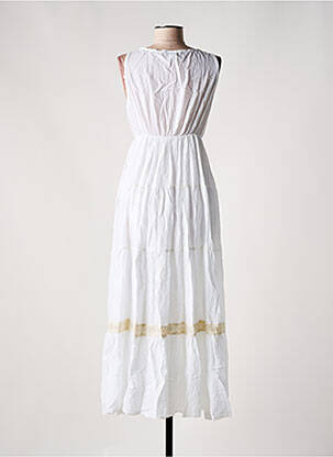 Robe longue sans manche sans manche blanc MADE IN ITALY femme