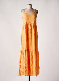 Robe longue sans manche sans manche orange ICHI femme