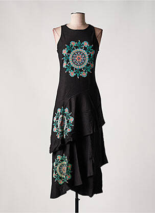 Robe longue sans manche sans manche noir DESIGUAL femme