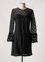 Robe courte fermeture zippée au dos manches longues noir DESIGUAL femme