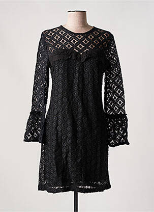 Robe courte fermeture zippée au dos manches longues noir DESIGUAL femme