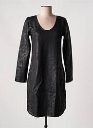 Robe mi-longue manches longues manches longues noir SUGGEST femme