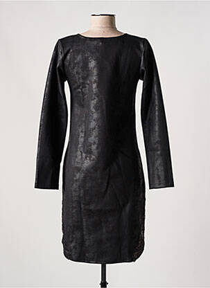 Robe mi-longue manches longues manches longues noir SUGGEST femme