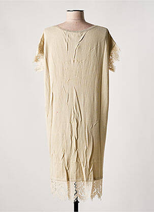 Robe mi-longue manches courtes manches courtes beige ODEMAI femme