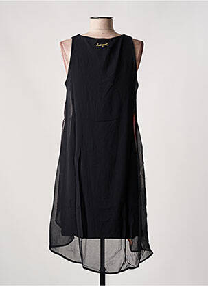 Robe mi-longue imprimé fleurs sans manche noir DESIGUAL femme