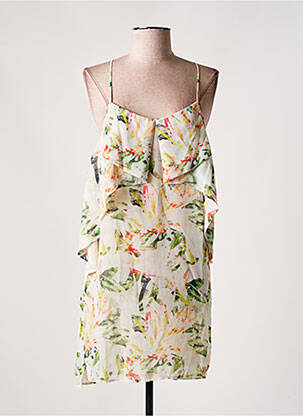 Robe mi-longue imprimé fantaisie sans manche beige SALSA femme