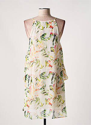 Robe mi-longue imprimé fantaisie sans manche beige SALSA femme