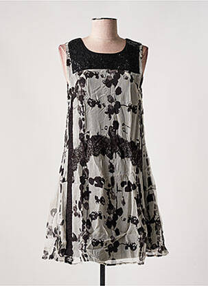 Robe mi-longue imprimé fantaisie sans manche noir DESIGUAL femme