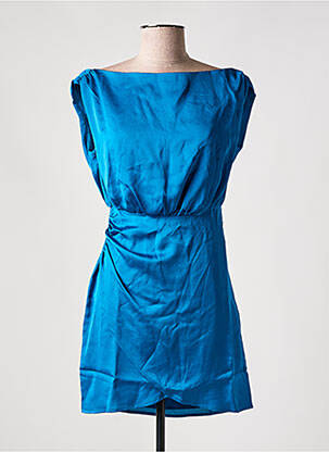 Robe courte manches courtes manches courtes bleu GUESS femme