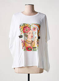 T-shirt sérigraphie manches 3/4 blanc DESIGUAL femme
