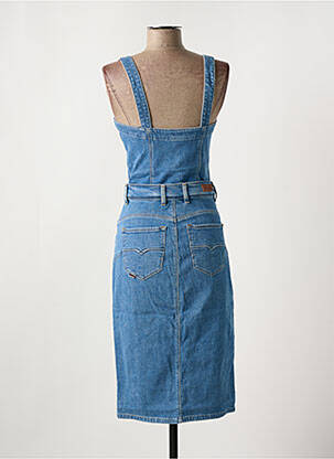 Robe mi-longue coupe cintrée fines bretelles bleu SALSA femme
