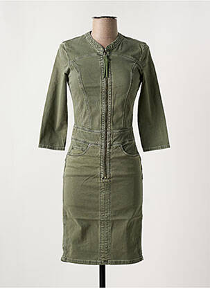 Robe mi-longue manches 3/4 manches 3/4 vert SALSA femme