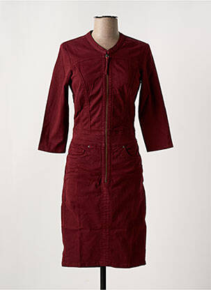 Robe mi-longue manches 3/4 manches 3/4 rouge SALSA femme