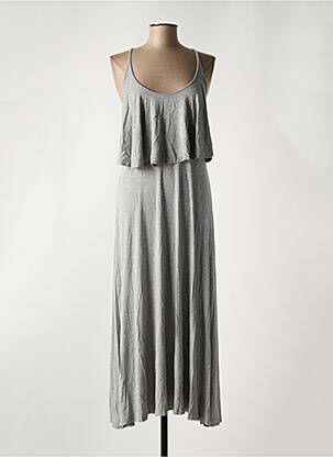 Robe longue coupe cintrée fines bretelles gris LOLA ESPELETA femme