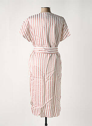 Robe mi-longue coupe fluide manches courtes rouge IRIS & INK femme