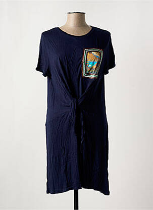 Robe mi-longue manches courtes manches courtes bleu DESIGUAL femme
