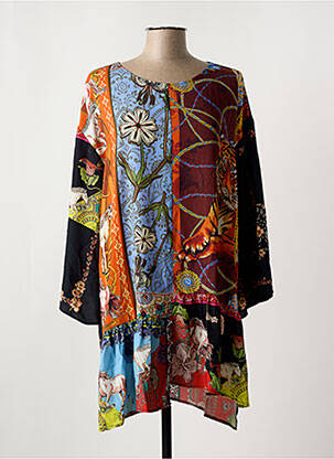 Robe courte manches longues manches longues orange DESIGUAL femme