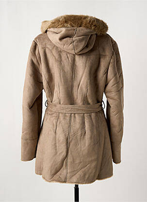 Manteau long finition intérieure fourrure synthétique a capuche marron SALSA femme