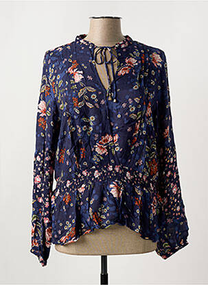 Blouse légère et transparente manches longues bleu SALSA femme