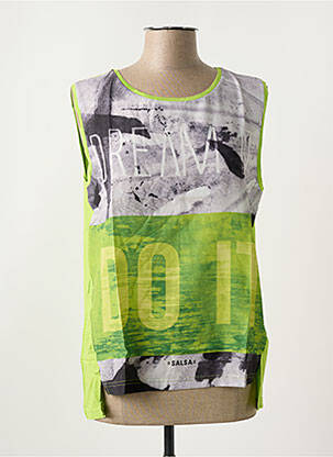 Débardeur col rond sans manche vert SALSA femme