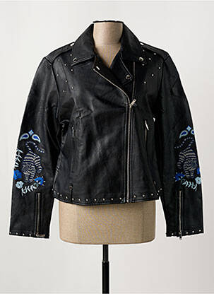 Veste simili cuir poches noir DESIGUAL femme