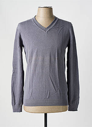Pull col v manches longues gris SALSA homme