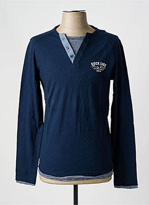 T-shirt coupe cintrée manches longues bleu SALSA homme