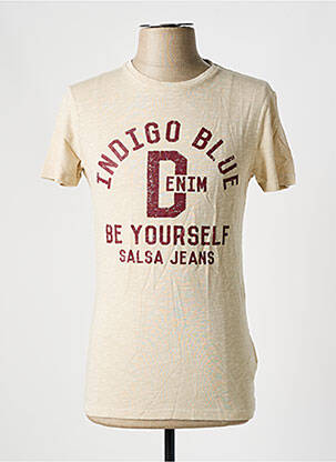T-shirt coupe cintrée manches courtes beige SALSA homme