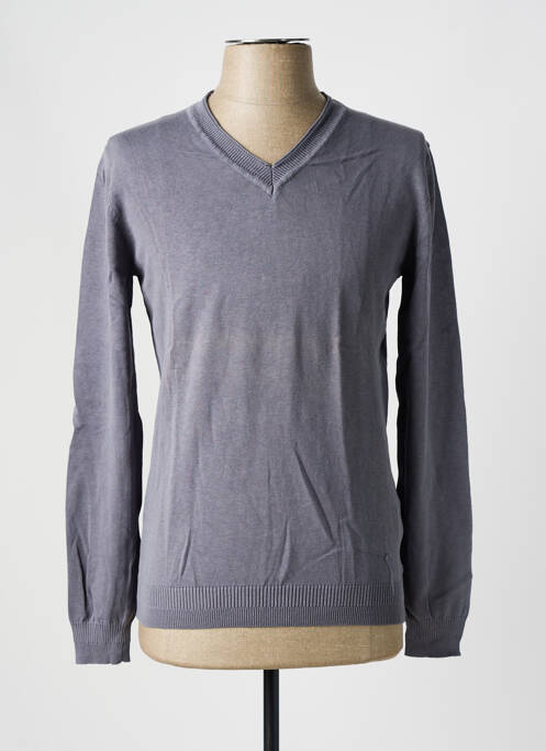 Pull col v manches longues gris SALSA homme