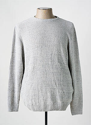 Pull tissage chiné manches longues gris DEFACTO homme