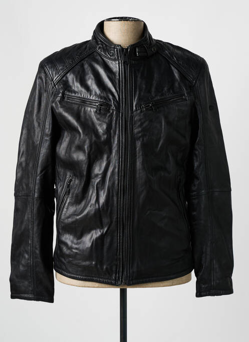 Veste en cuir noir SALSA pour homme