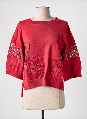 Pull resserrée sur le bas manches 3/4 rouge SALSA femme