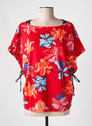 Blouse imprimé fleurs manches courtes rouge SALSA femme