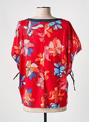 Blouse imprimé fleurs manches courtes rouge SALSA femme