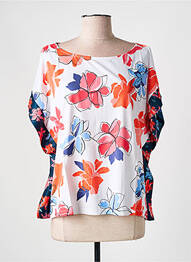 Blouse imprimé fleurs manches courtes blanc SALSA femme