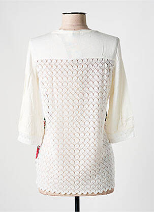 Top imprimé fantaisie manches 3/4 blanc DESIGUAL femme