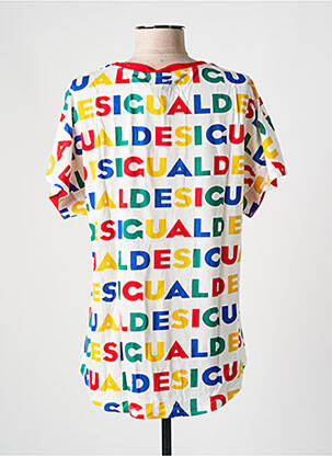 T-shirt imprimé fantaisie manches courtes blanc DESIGUAL femme