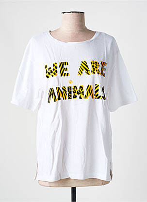T-shirt sérigraphie floquée manches courtes blanc DESIGUAL femme
