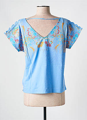 T-shirt sérigraphie manches courtes bleu DESIGUAL femme