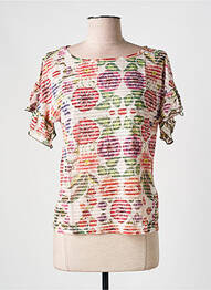 T-shirt stretch manches courtes beige DESIGUAL femme