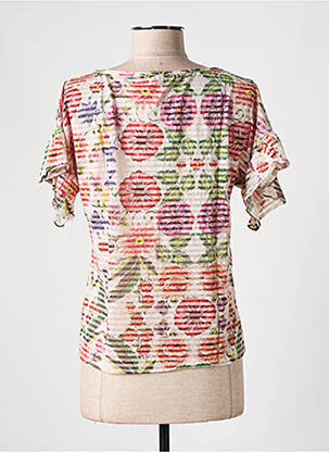 T-shirt stretch manches courtes beige DESIGUAL femme