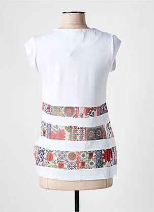 T-shirt imprimé fantaisie manches courtes blanc DESIGUAL femme