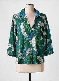 Chemisier tissage crêpe manches 3/4 vert SALSA femme